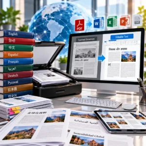 Multilingual OCR for scanned PDFs images and documents