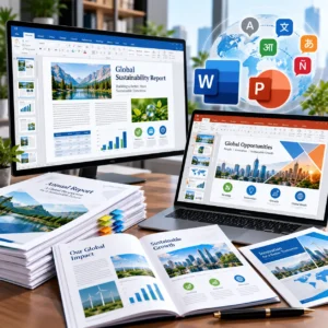 Professional Word and PowerPoint DTP services for multilingual documents and presentations