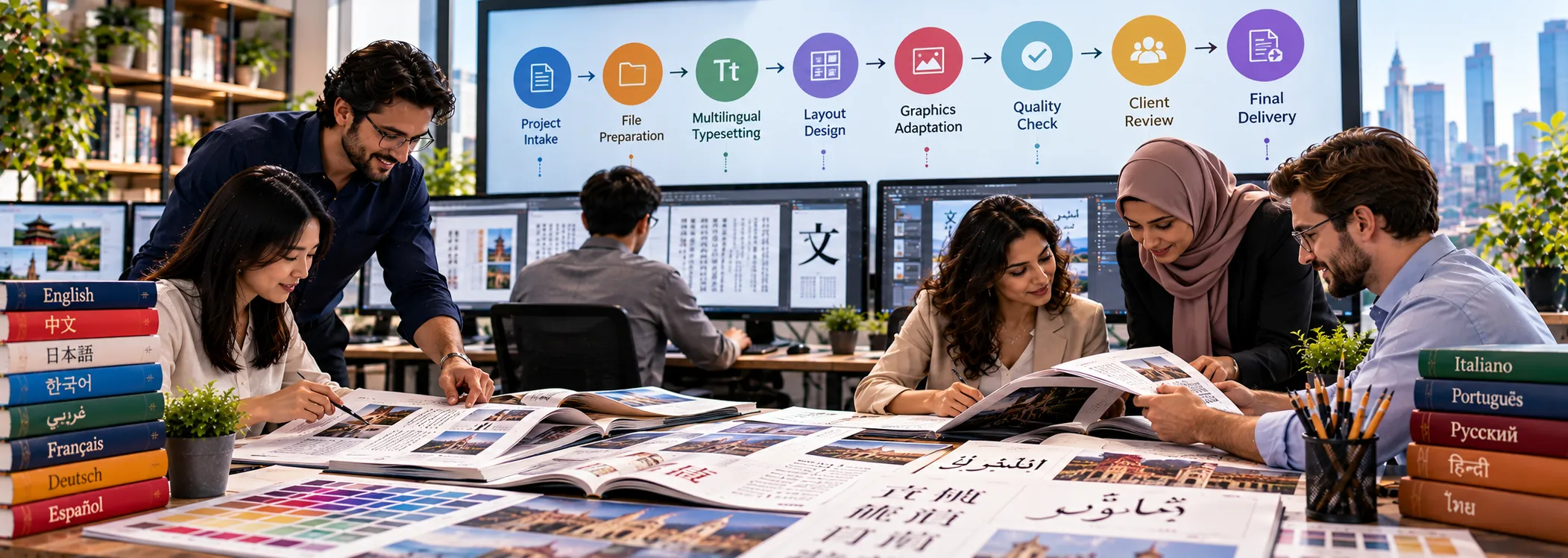Multilingual DTP Workflow from file review and layout to proofing and delivery