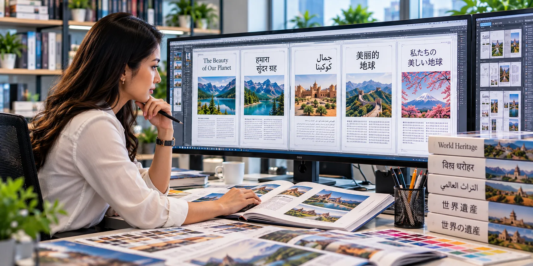 Professional multilingual typesetting and page layout