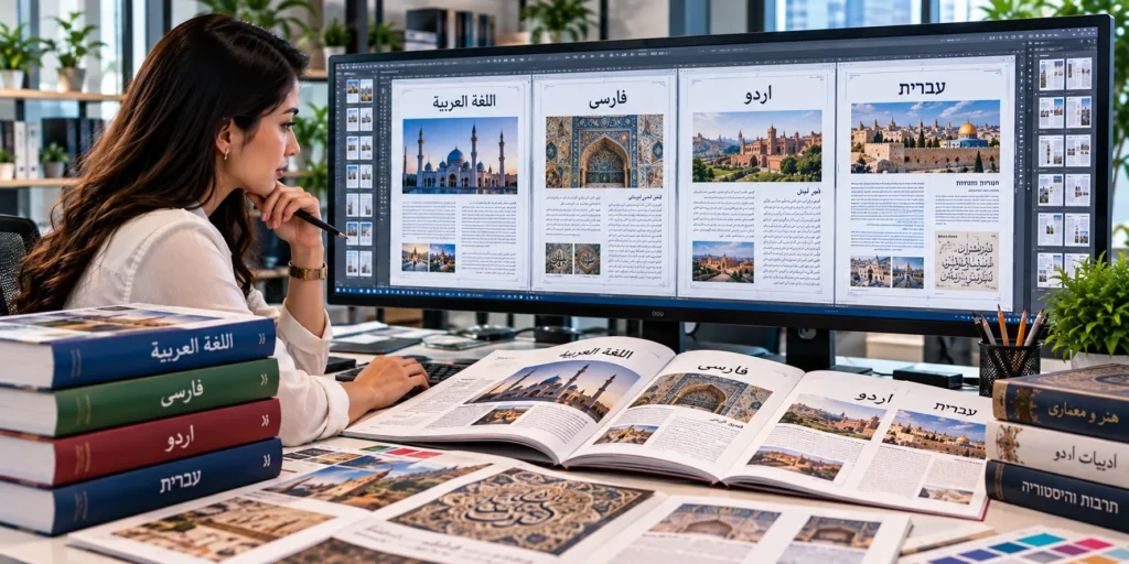Arabic, Hebrew, Urdu and Persian RTL DTP services.